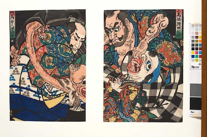Kintoki und Tsuna beim Spiel Go a Utagawa Kuniyoshi