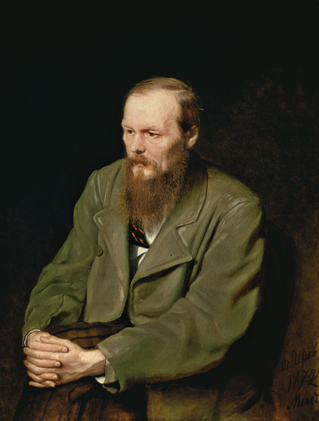 Portrait of Fyodor Dostoyevsky (1821-81) a Vasili Grigorevich Perov