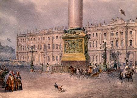 Palace Square in St. Petersburg a Vasili Semenovich Sadovnikov