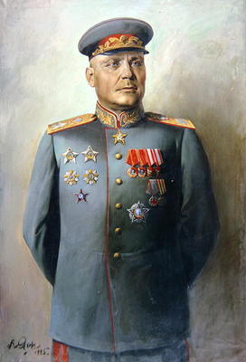 Portrait of the Marshal of the Soviet Union, Ivan Konev (1897-1973), 1945 (oil on canvas) a Vassily Nikolayevich Yakovlev