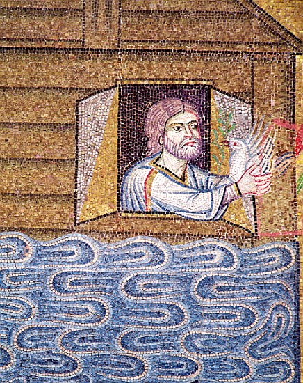 The Flood, from the Atrium, detail of Noah receiving the white dove a Veneto-Byzantine School