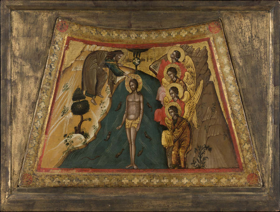 The Baptism of Christ a Veneto-Byzantinischer Meister des 15. Jahrhunderts