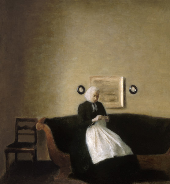 Interior with the Artist's Mother a Vilhelm Hammershoi