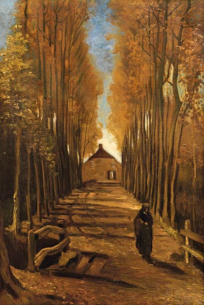 Via dei popolari in autunno a Vincent Van Gogh