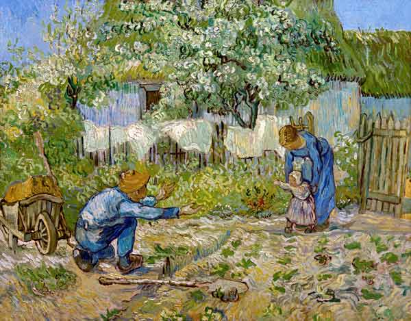 I primi passi- quadro di Vincent van Gogh come stampa d'arte o dipinto.