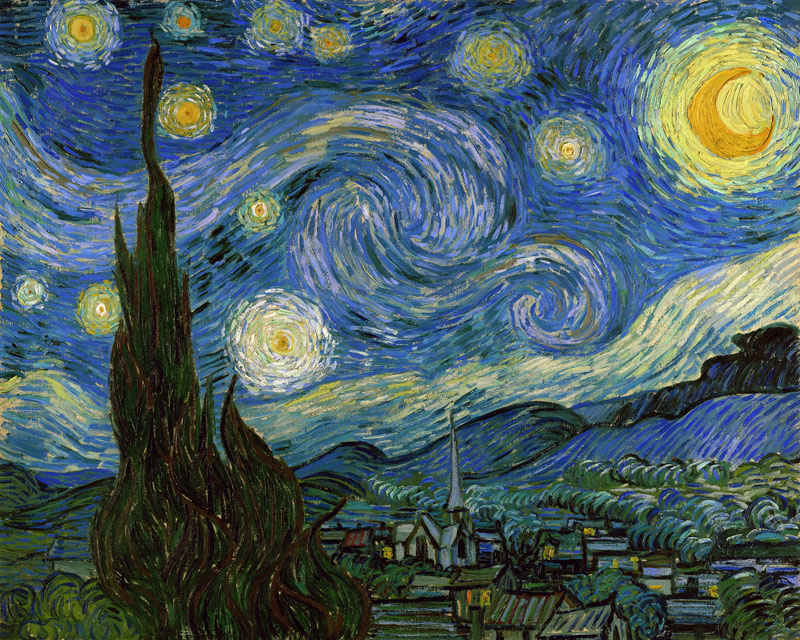Notte stellata - quadro di Vincent van Gogh come stampa d'arte o dipinto.