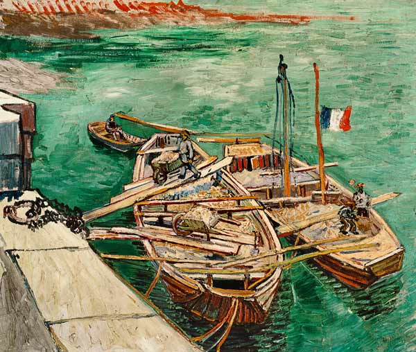 Landing Stage with Boats a Vincent Van Gogh