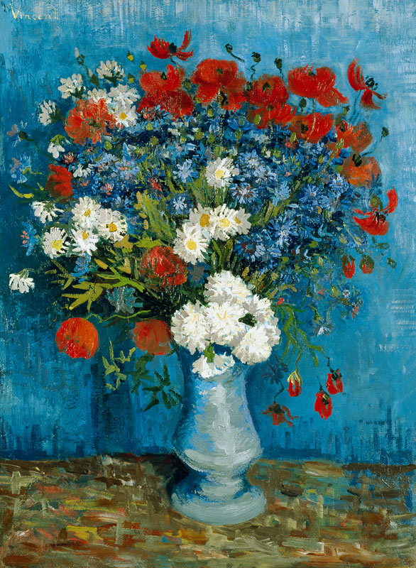 Vaso di fiori con fiordalisi e papaveri a Vincent Van Gogh