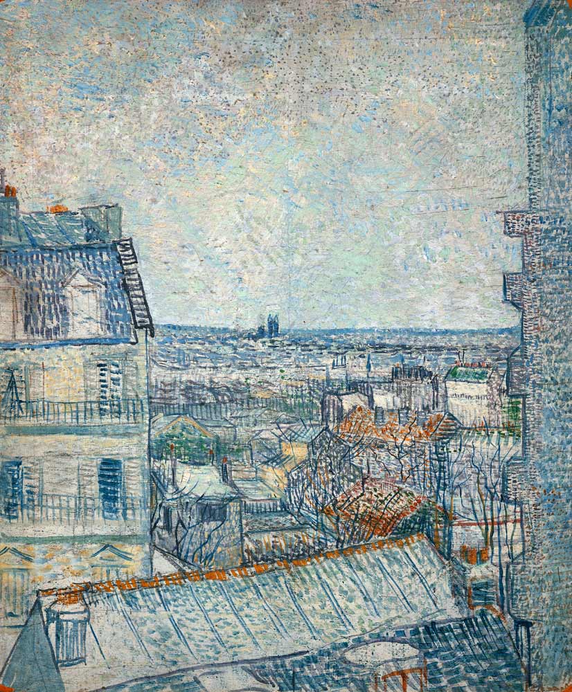 View from Vincent's room in the Rue Lepic a Vincent Van Gogh