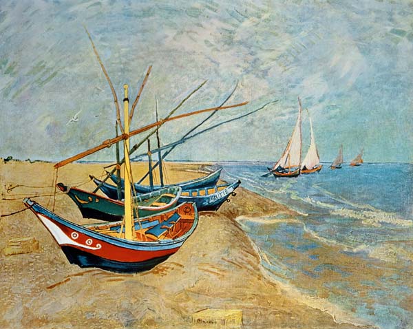Barche sulla riva - olio su tela di Vincent van Gogh