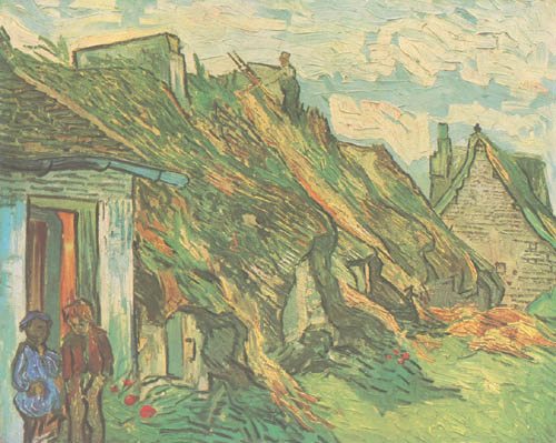 Thatched huts in Chaponval a Vincent Van Gogh