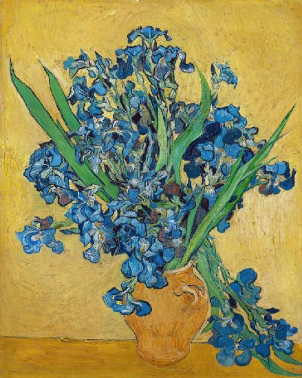 Vaso di Iris su sfondo giallo - Vincent Van Gogh