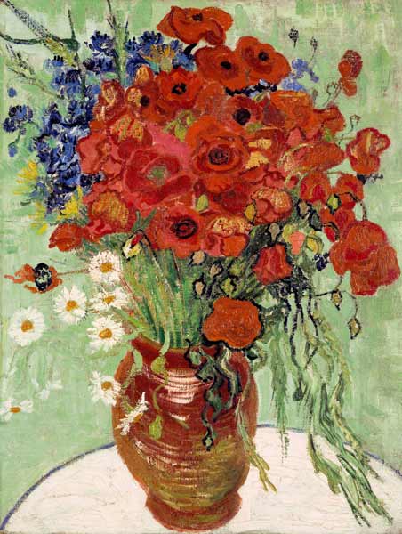 Still Life, Vase with Daisies and Poppies a Vincent Van Gogh