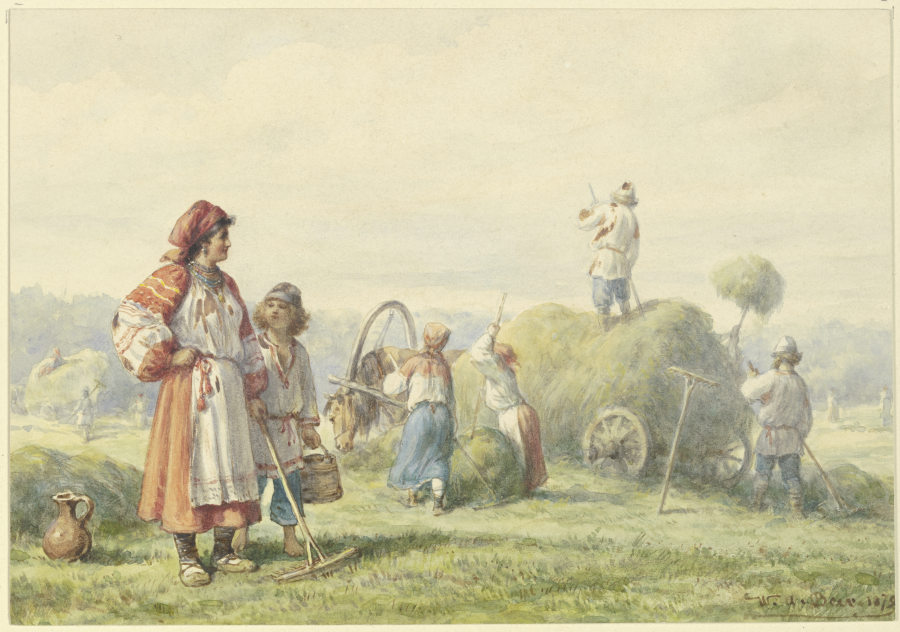 Hay harvest in Russia a Wilhelm Amandus Beer