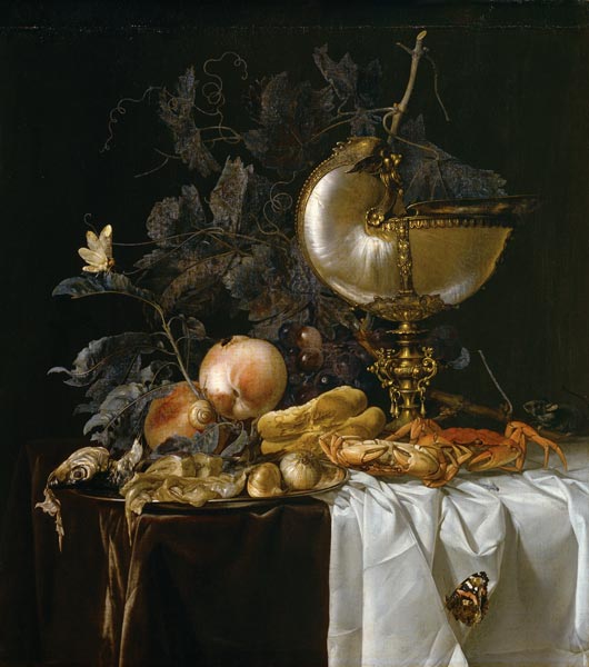 Still-Life with Nautilus Cup a Willem van Aelst