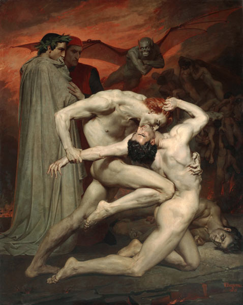 Dante and Virgil in Hell a William Adolphe Bouguereau