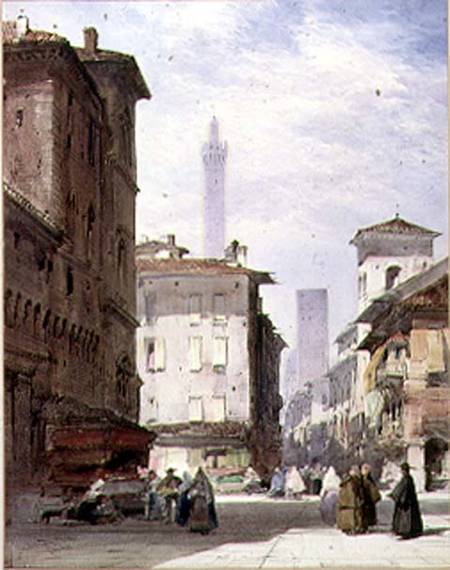 Leaning Tower, Bologna a William Callow
