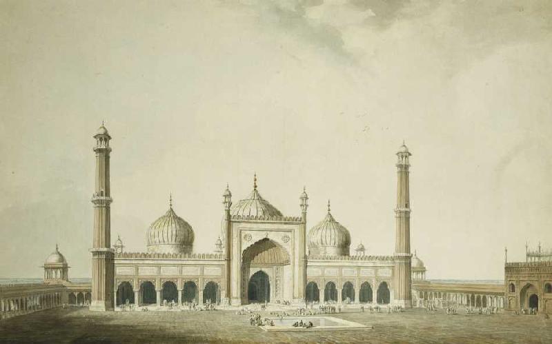 Die Jama Masjid in Delhi. a William Daniell