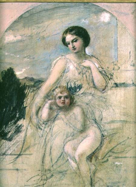 Mother and Child (board) a William Edward Frost