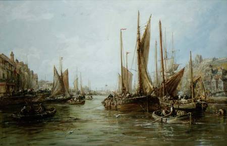 Quayside with Fishing Boats a William Edward Webb