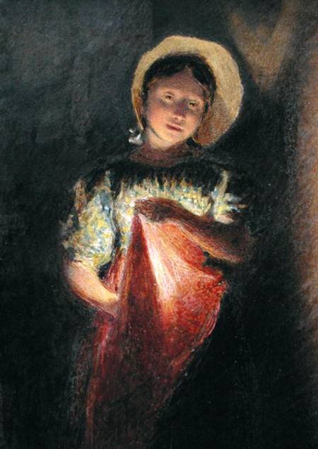 Girl in Candlelight a William Henry Hunt