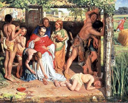 A Converted British Family Sheltering a Christian Priest from the Persecution of the Druids a William Holman Hunt