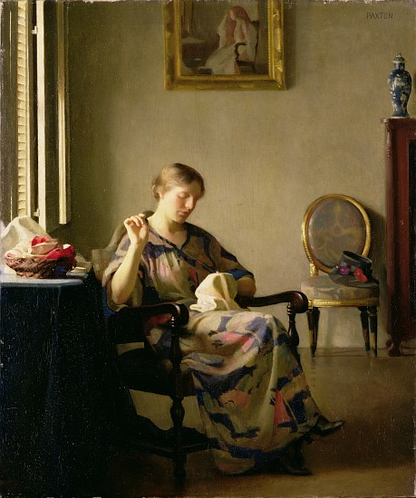 Woman Sewing a William McGregor Paxton