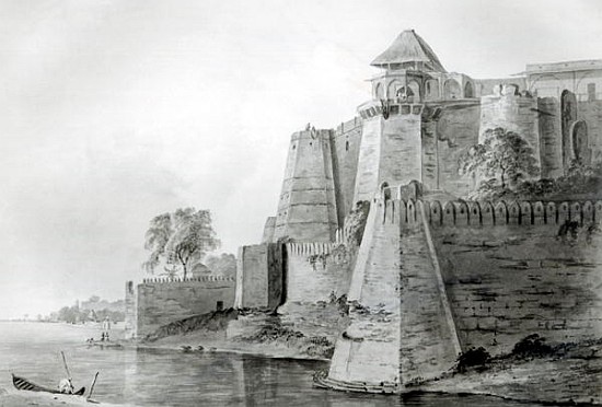 Fort on the Yamuna River, India (pencil & w/c on paper) a William Orme