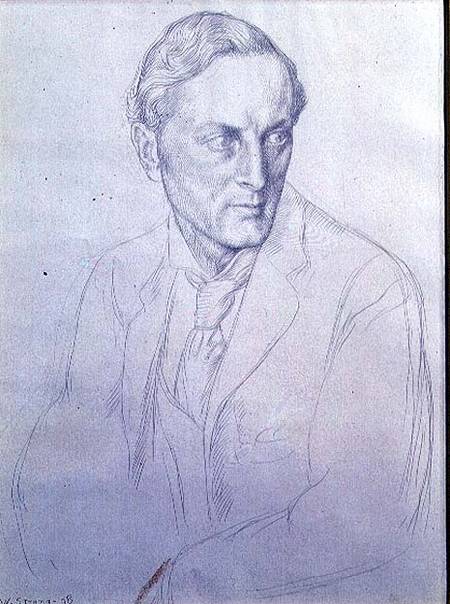 Portrait of Sir Henry John Newbolt (1862-1938) poet a William Strang