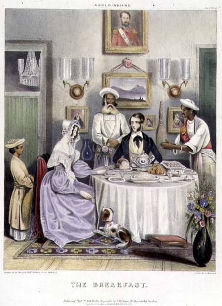The Breakfast, plate 3 from 'Anglo Indians', engraved by J. Bouvier a William Tayler