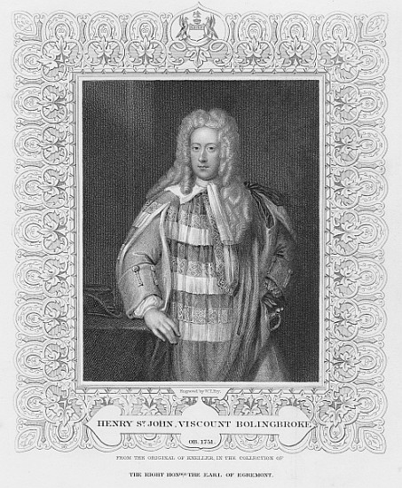 Portrait of Henry St. John Viscount Bolingbroke a William Thomas Fry