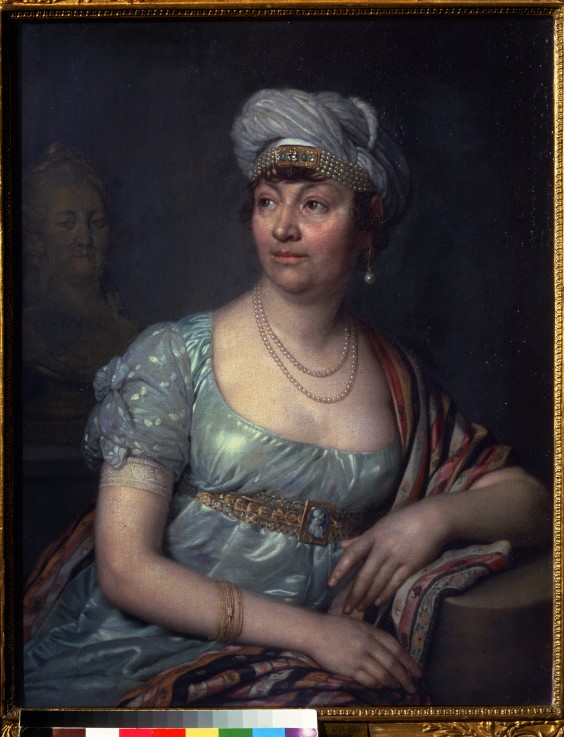 Portrait of the author Baronne Anne Louise Germaine de Staël (1766-1817) a Wladimir Lukitsch Borowikowski